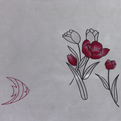 Antivochtigheid Gebreide 100g/M2-Matras het Watteren Stof met Tulip Pattern