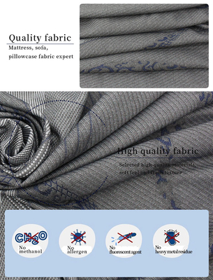 260gsm matras het Watteren de Stof van Gray Polyester Knitted Jacquard Protective van het Stoffenlinnen